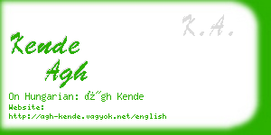 kende agh business card
